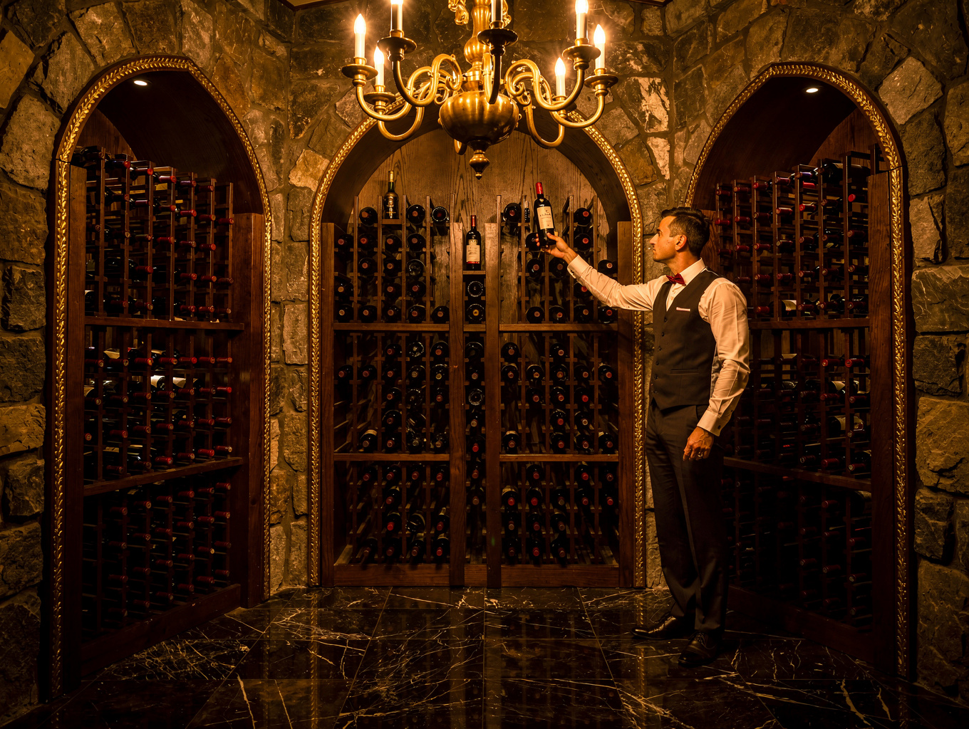 Franciacorta bottle in cellar