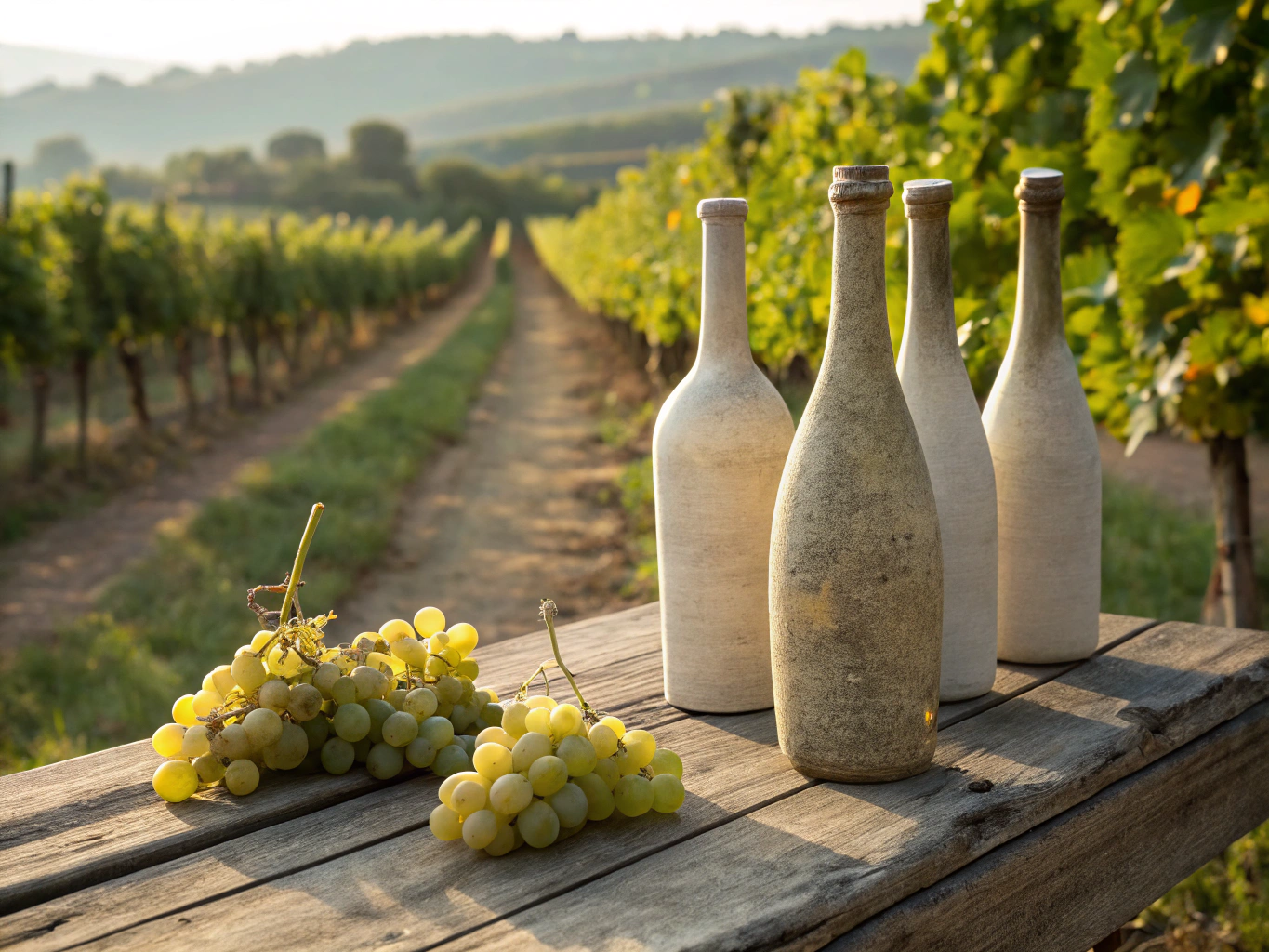 Vermentino bottle in vineyard